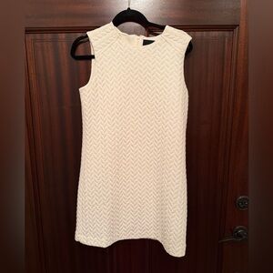 Cynthia Rowley Cream Textured Sleeveless Shift Dress